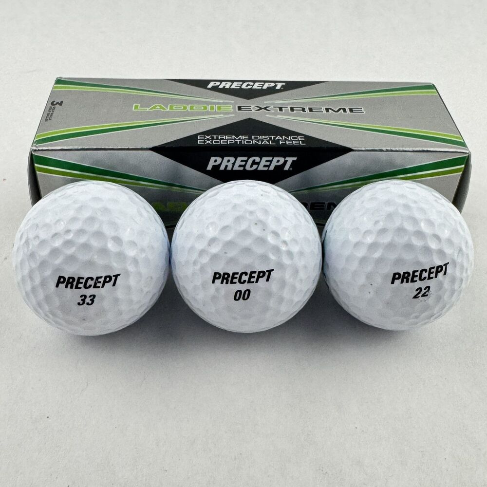 Precept Laddie Extreme Golf Balls White 3 Ball Sleeve Choose Number 00 22 33